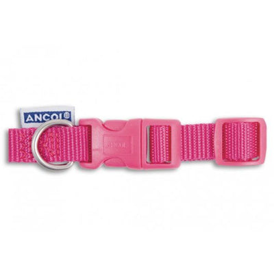 Ancol Viva Nylon Quick Fit Adj Collar Pink 19mm X30-50cm Sz2-5